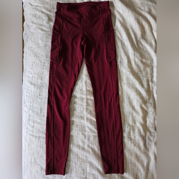 NWOT Lululemon Burgundy High-Waisted Leggings 28" - Picture 1 of 6